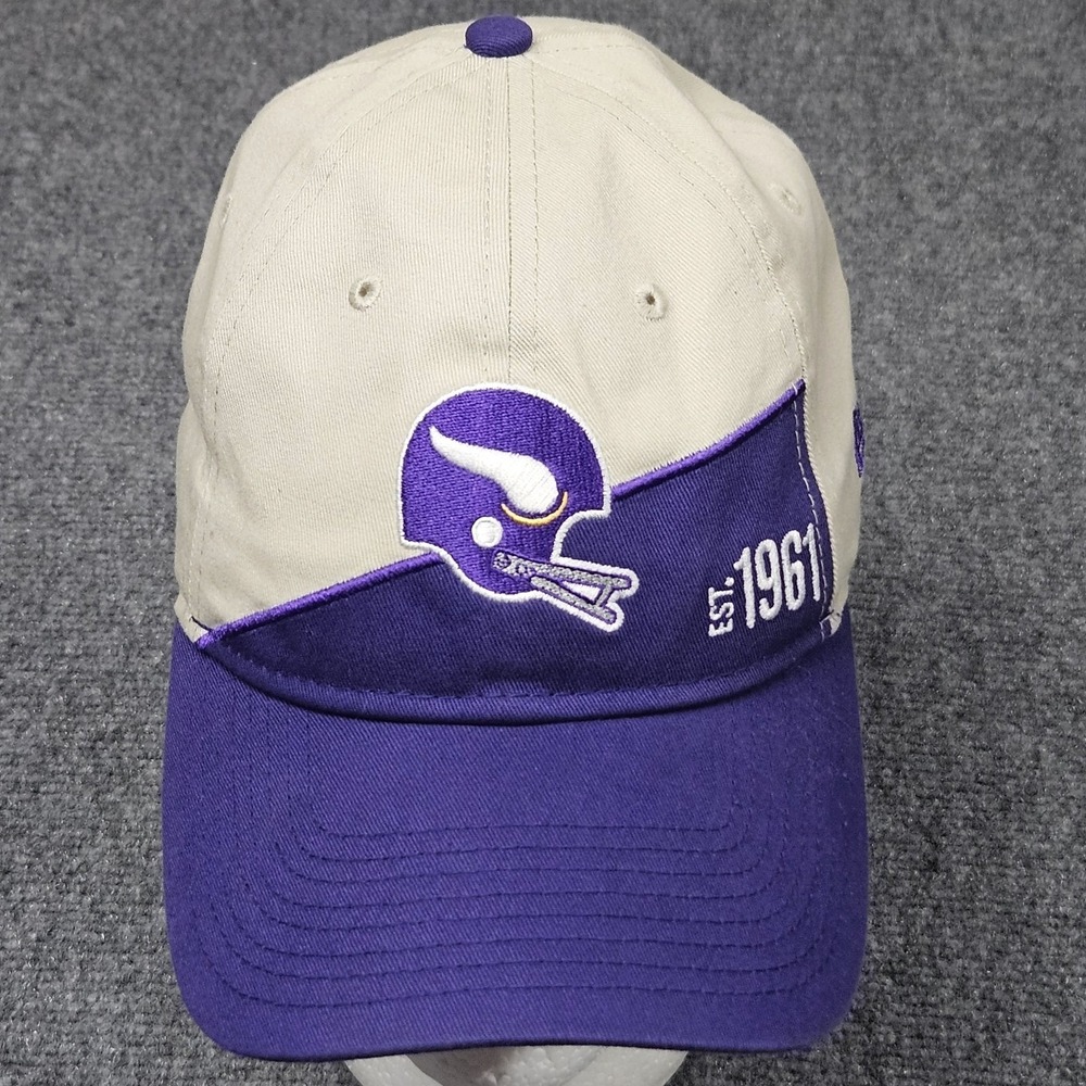 Minnesota Vikings Hat Women OSFM Tan Purple‎ New Era 9TWENTY EST 1961 NFL Cap